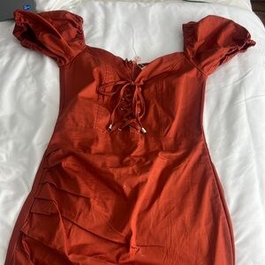 Burnt orange oh Polly dress